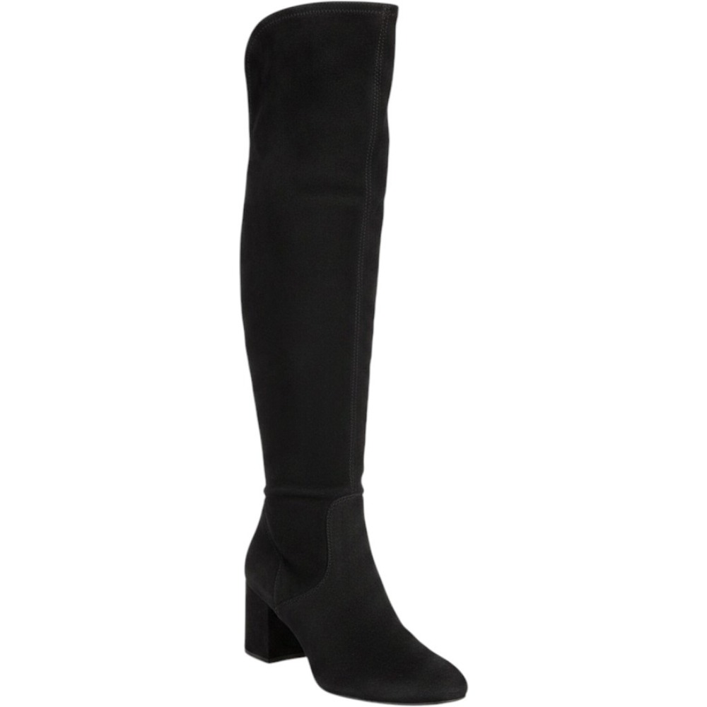 Katy Perry KK-Kaza Black Suede Over The Knee Block Heel Boots Womens 10M
